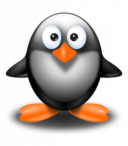 A cute animated penguin