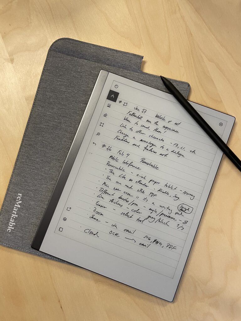 An image of the Remarkable paper tablet.